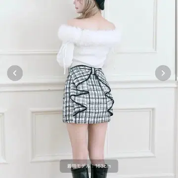 OLIVE des OLIVE 백리본 트위드 스커트