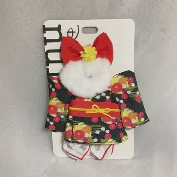 누이모즈 기모노 설날 블랙 컬러 꽃무늬 걸 코스튬