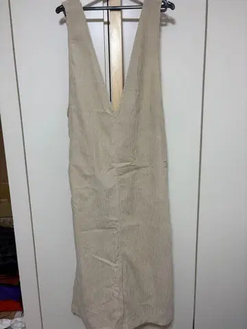 ROSE BUD 코듀로이 베이지 오버롤 스커트 원피스