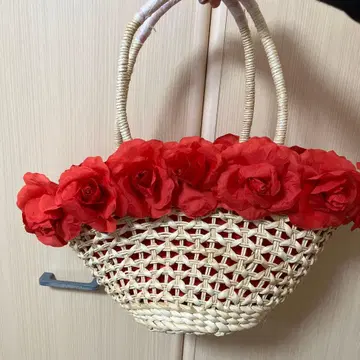 꽃 장식 바스켓백