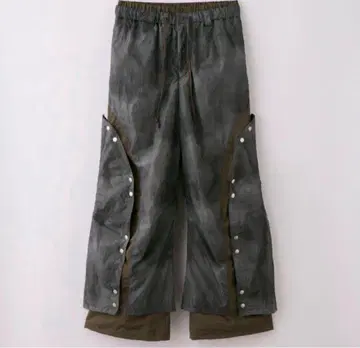 [ grancy ] 버튼 레이어드 디자인 나일론 팬츠