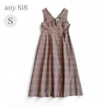 any SiS 애니시스 오버롤 스커트 S 브라운 체크 무늬