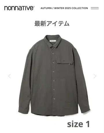 최신 nonnative WORKER ZIP SHIRT C/Li TWILL