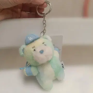 곰 봉제 인형 키링 LA 로고 포함