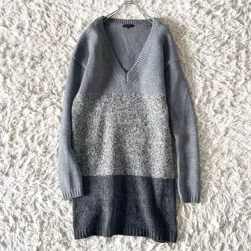 띠어리 V넥 울 튜닉 니트 원피스