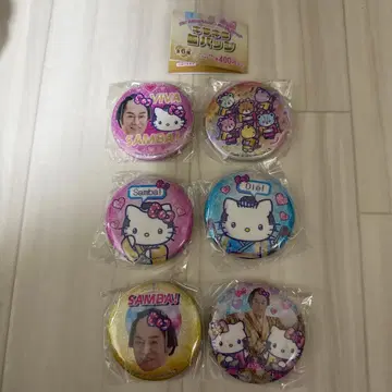 헬로키티 마츠켄 삼바 마츠다이라 켄 키라키라 캔뱃지 6개 세트 컴플리트