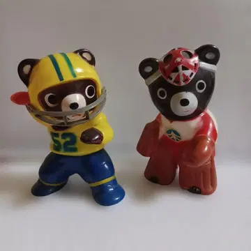 홋카이도 타쿠쇼쿠 은행 타쿠긴 타쿠짱 저금통 2개 세트 소프트 비닐 곰