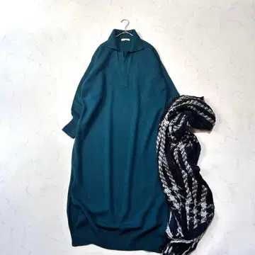 컨디션 최상 맥피 투모로우랜드 니트 원피스 와이드 루즈핏 그린 계열