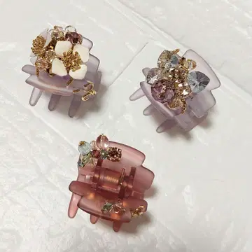 새상품 컴플렉스 비즈 클립 중 3개 세트 아카