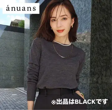 아뉴앙스 anuans 울 크루넥 풀오버 블랙