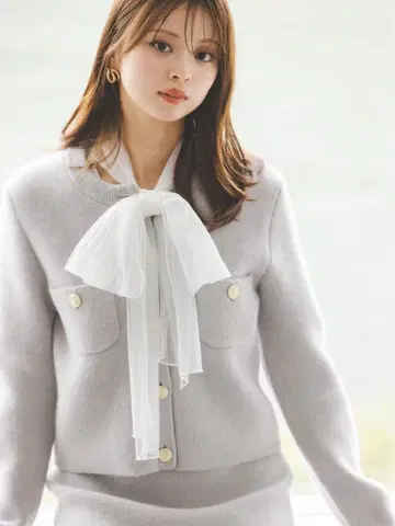 SNIDEL 폭스 니트 자켓