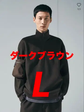 브러쉬드 맨투맨 하프 지퍼 셔츠 [M 사이즈/다크 브라운]