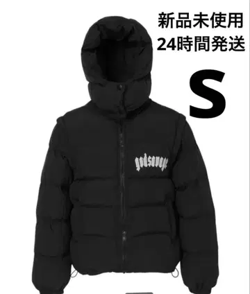 godsavage 블랙 다운 자켓 S 사이즈