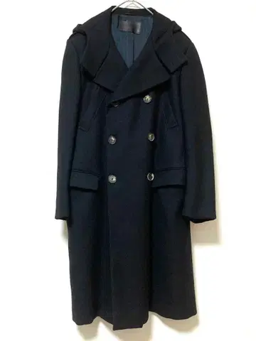 살바토레 페라가모 울 후디드 더블 브레스트 롱 코트