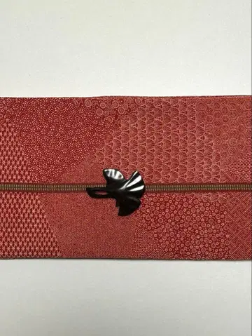 반폭 오비 순수 실크 상어 코몬 빨간색