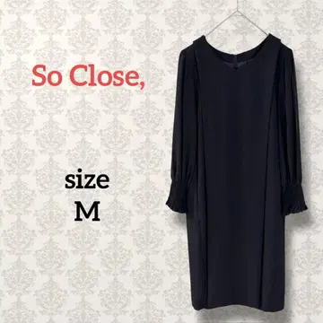 소크로스 [ M ] 새상품급 소매 셔링 원피스 블랙 심플 페미닌
