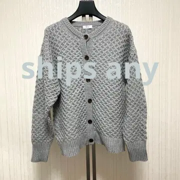 새상품급 쉽스에니 하니콤 로우 게이지 니트 가디건 울 혼방