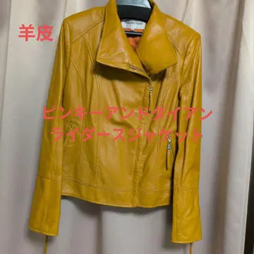 머스타드 양가죽 라이더 자켓