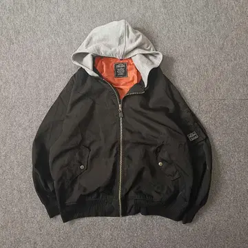 빈티지 블루종 짧은 기장 MA-1 스타일 오버 사이즈 아메카지