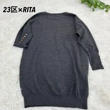 23구 x RITA 니트 원피스 다크 그레이 버튼 디자인