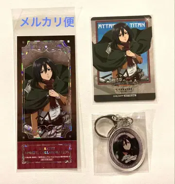 진격의 거인 카라테츠 금박 티켓풍 카드 참 미니 사진풍 카드 미카사
