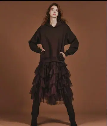 더블 스탠다드 튤 도킹 원피스 블랙 새상품 미사용