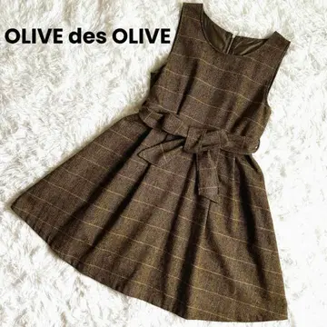 OLIVE des OLIVE 미니 기장 원피스 헤링본 슬리브리스