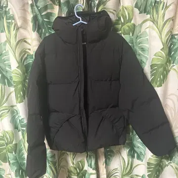 GU 웜 패디드 후드티 블랙