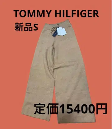 새상품 타미힐피거 리브 니트 팬츠 울 와이드 팬츠 S