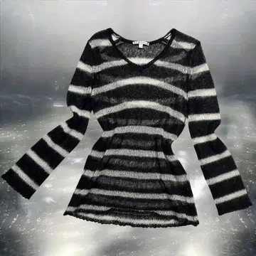 00s 보더 시스루 니트 다크 코어 락 펑크 y2k 헤이세이