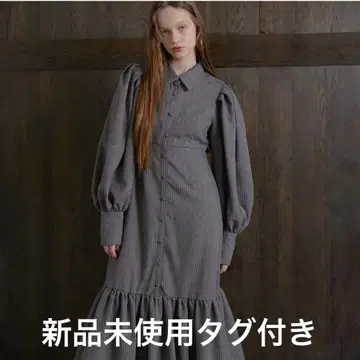 mieli invariant 핀스트라이프 머메이드 셔츠 원피스