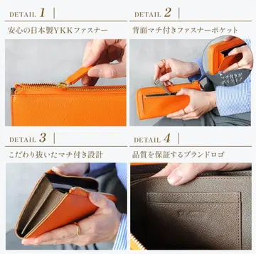 [ 새상품 ] Sabet 카멜 천연 가죽 가죽 장지갑