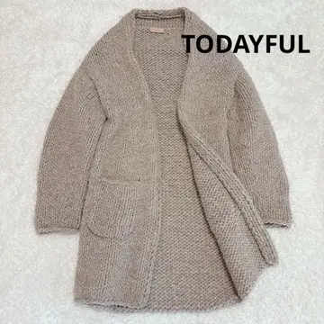 [ 새상품급 ] 투데이풀 핸드 니트 롱 가디건 울 100%