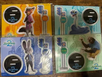 주토피아 캐릭터 아크릴 스탠드 4개 세트