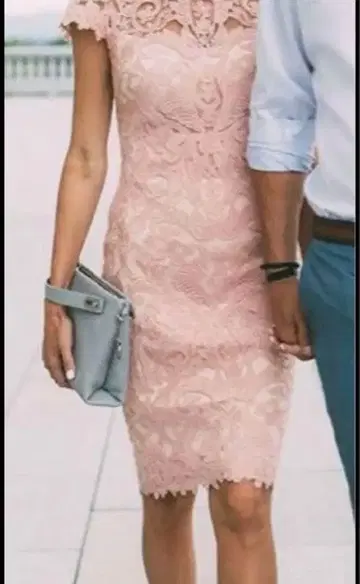 타다시 조지 레이스 원피스 핑크 계열 포멀 드레스 0