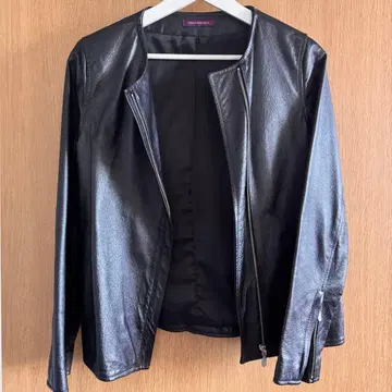 URBAN RESEARCH 블랙 가죽 자켓 노카라 자켓