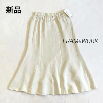 새상품 프레임워크 큐프라 플레어 스커트 38 내추럴