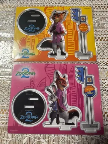 주토피아2 아크릴 스탠드 2개 세트 Happy 복권 주디 닉