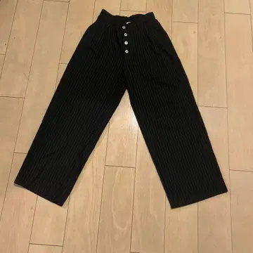 WISH FOR EVER 와이드 스트라이프 슬랙스