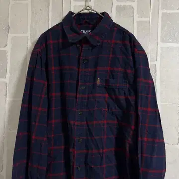 CHAPS 플란넬 셔츠 네이비와 레드 체크 m