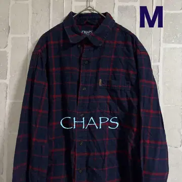 CHAPS 플란넬 셔츠 네이비와 레드 체크 m