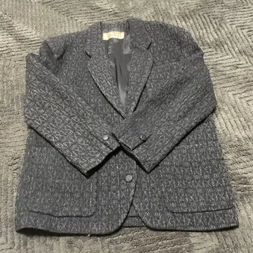 C'EST VRAI 기하학 패턴 그레이 블레이저