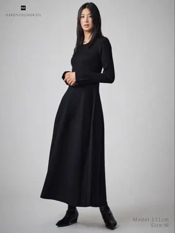 PLST HARUNOBUMURATA 콜라보 니트 플레어 원피스