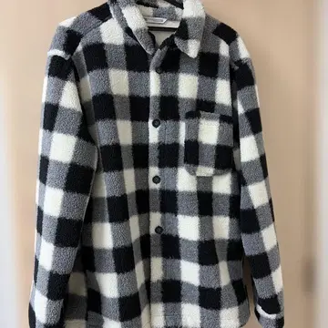 ZARA 체크 무늬 플리스 자켓 L-XL
