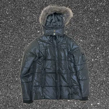 00s archive 퍼 다운 자켓 쇼트 기장 M 헤이세이 y2k 광택