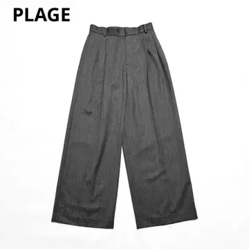 새상품급 PLAGE Elegant 팬츠 슬랙스 울 100% 그레이 38