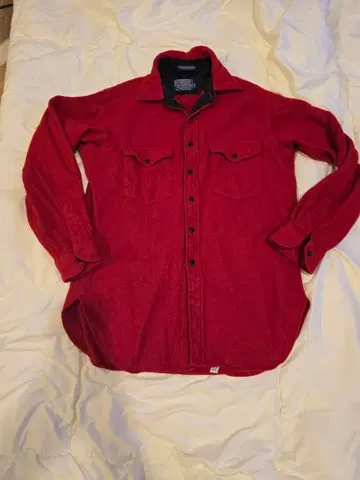 Pendleton 울 긴팔 셔츠 L 빨간색