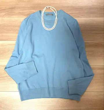 새상품급 띠어리 럭스 풀오버 니트 블루 38