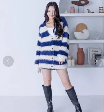 clear 니트 가디건 보더