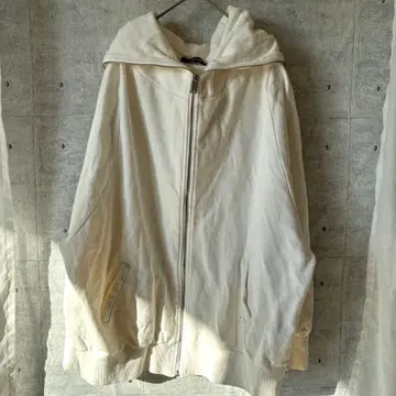 앰비 후드티 백 로고 오버 사이즈 코튼 100%